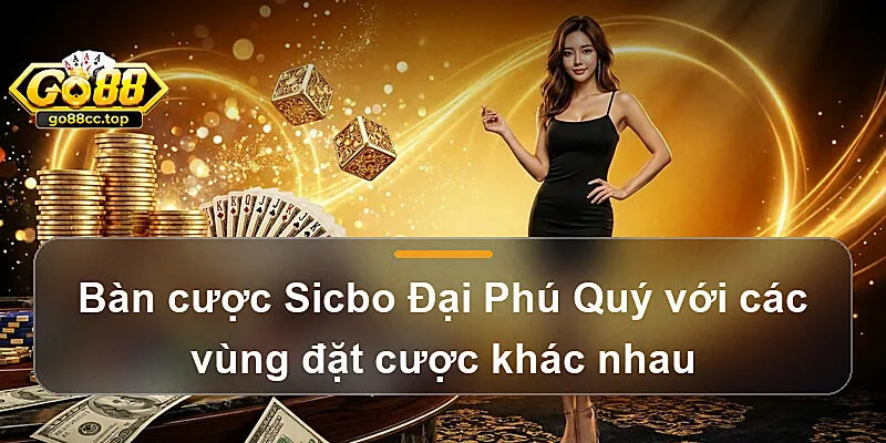 Bàn cược Sicbo Đại Phú Quý với các vùng đặt cược khác nhau