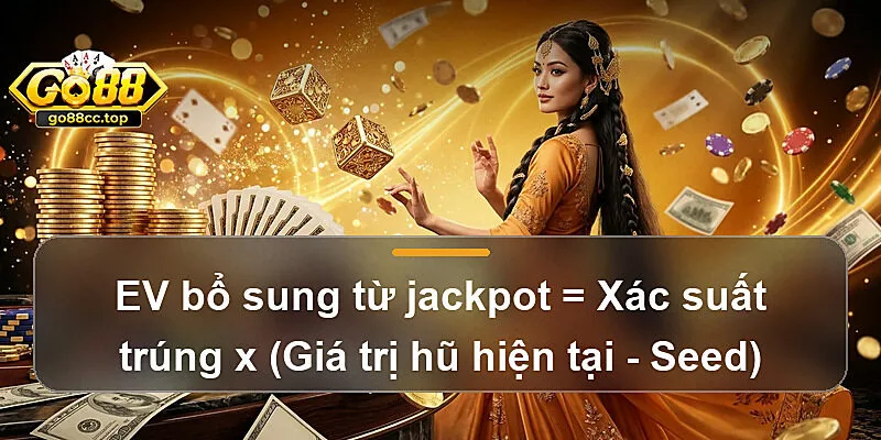 EV bổ sung từ jackpot = Xác suất trúng x (Giá trị hũ hiện tại - Seed)