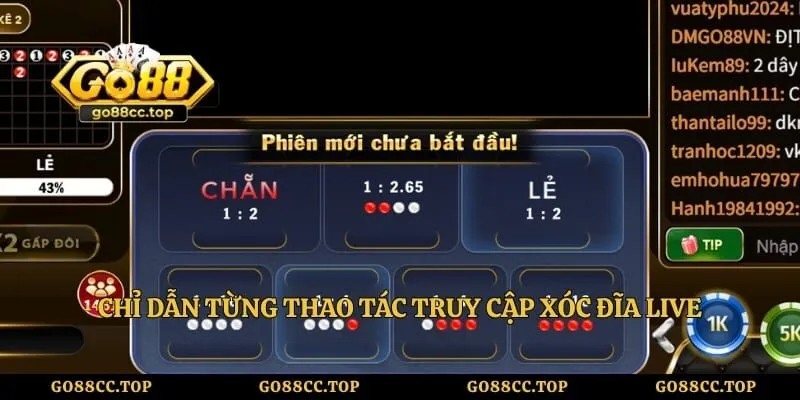 Chỉ dẫn từng thao tác truy cập xóc đĩa live