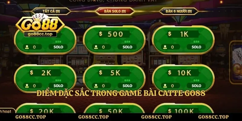 Điểm đặc sắc trong game bài catte GO88