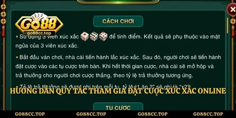 Hướng dẫn quy tắc tham gia đặt cược xúc xắc online