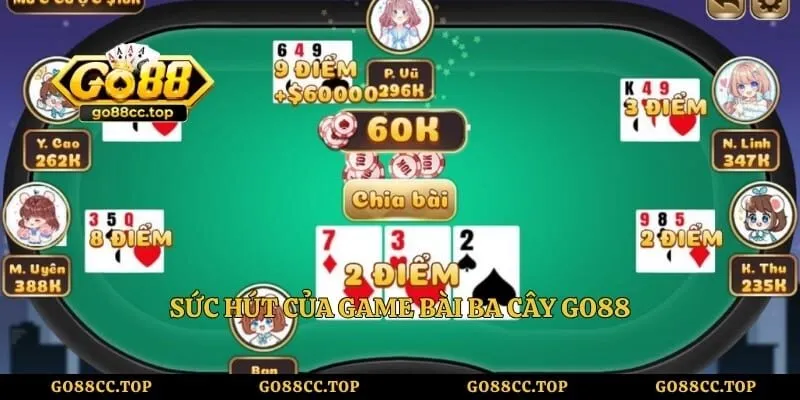 Sức hút của game bài ba cây GO88